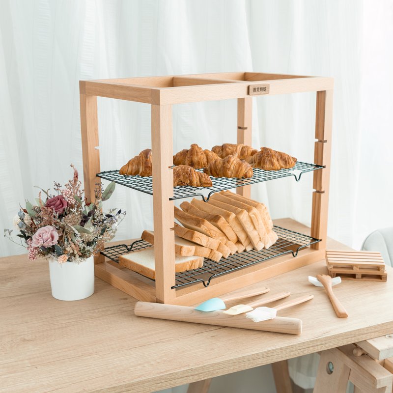 [Wooden cooling rack│With three arrows flat net tray] Product display display rack baked finished product rack - Shelves & Baskets - Wood 