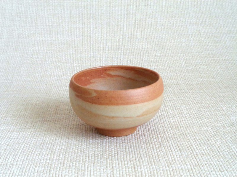 湯のみ 緋色 刷毛目c - 茶壺/茶杯/茶具 - 陶 橘色
