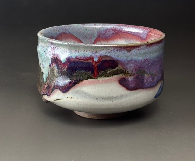 Xu Xulun Zhiye 燃えるレッド風景茶碗 580ml - ショップ GOOD TIME