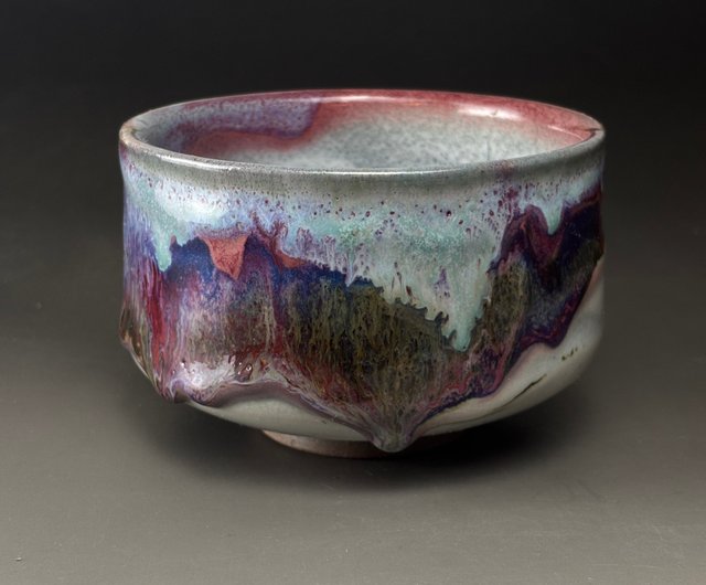 Xu Xulun Zhiye 燃えるレッド風景茶碗 580ml - ショップ GOOD TIME