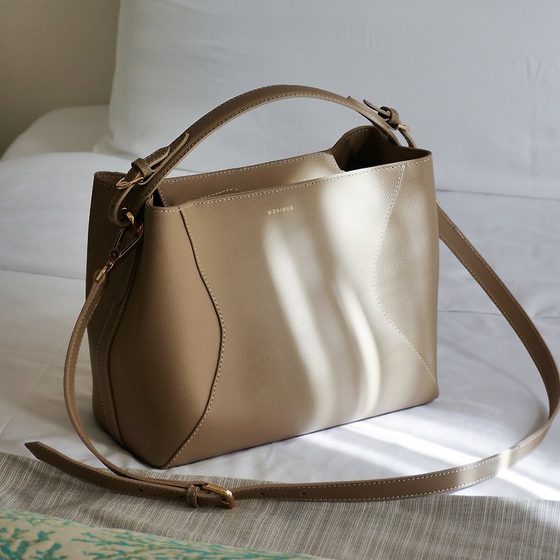 MONIQUE ATELIER Alexis Top-handle Bag - Handbags & Totes - Genuine Leather Brown
