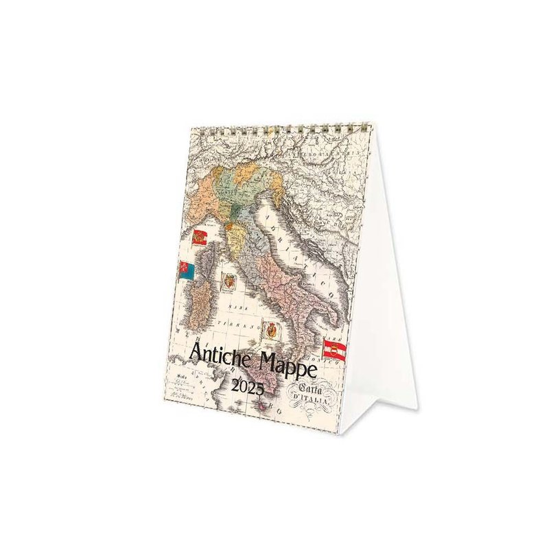 Italy IFI 2025 Annual Calendar/Desk Calendar Retro Map (please message before placing order) - Calendars - Paper Multicolor