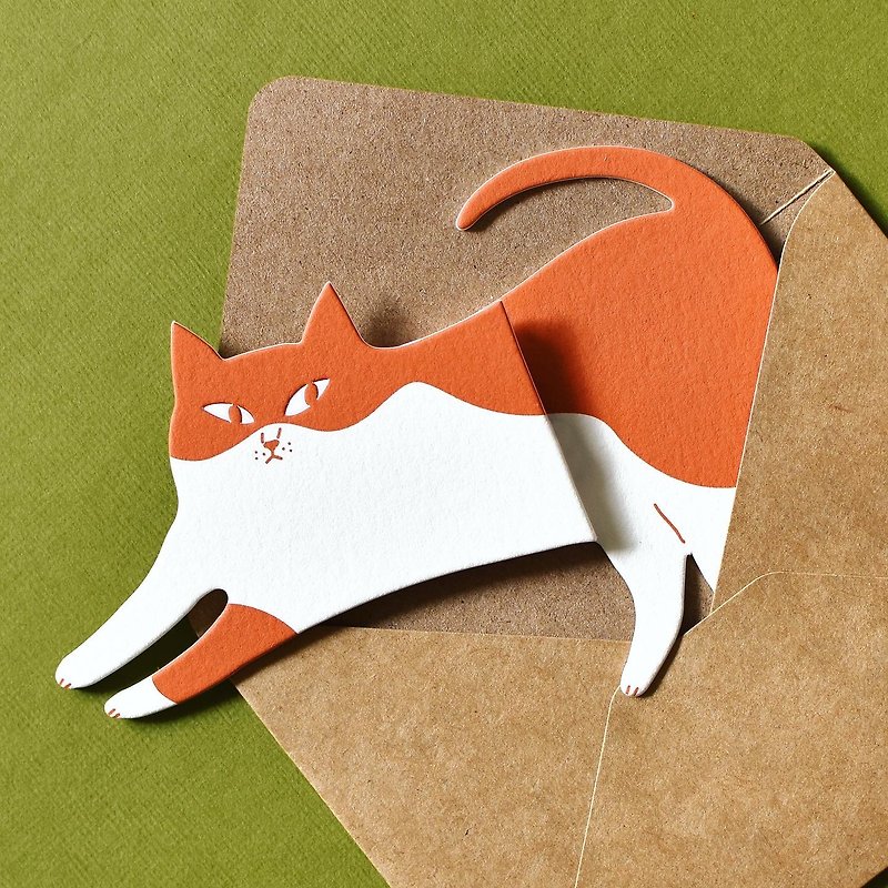 I want to say something to you one by one ㄉㄨㄞㄉㄨㄞ small card orange cat peanut style - Cards & Postcards - Paper Orange