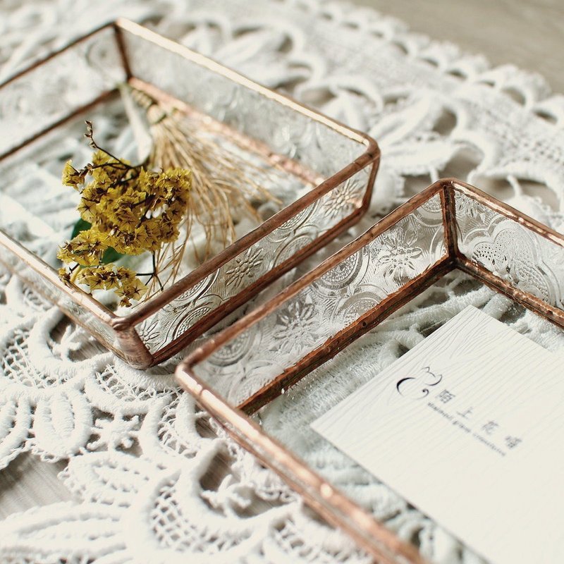 Square tray/porch storage tray/key storage/Taiwanese old glass/ - ของวางตกแต่ง - วัสดุอื่นๆ หลากหลายสี