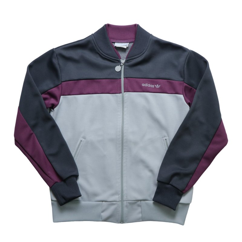 70-80s Adidas gray and purple colorblock sports jacket made in Taiwan - Women's Casual & Functional Jackets - Other Materials Gray