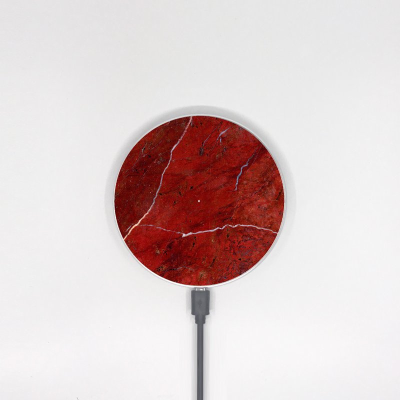深紅色大理石紋10W手機無線充電板 Wireless Charger -238 - 無線充電盤/板/座 - 其他材質 紅色