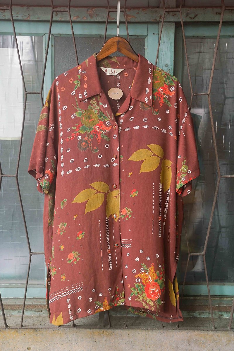 純情百貨行 Vintage 古著 古著襯衫  LS023 大葉小葉襯衫 - 恤衫 - 聚酯纖維 多色