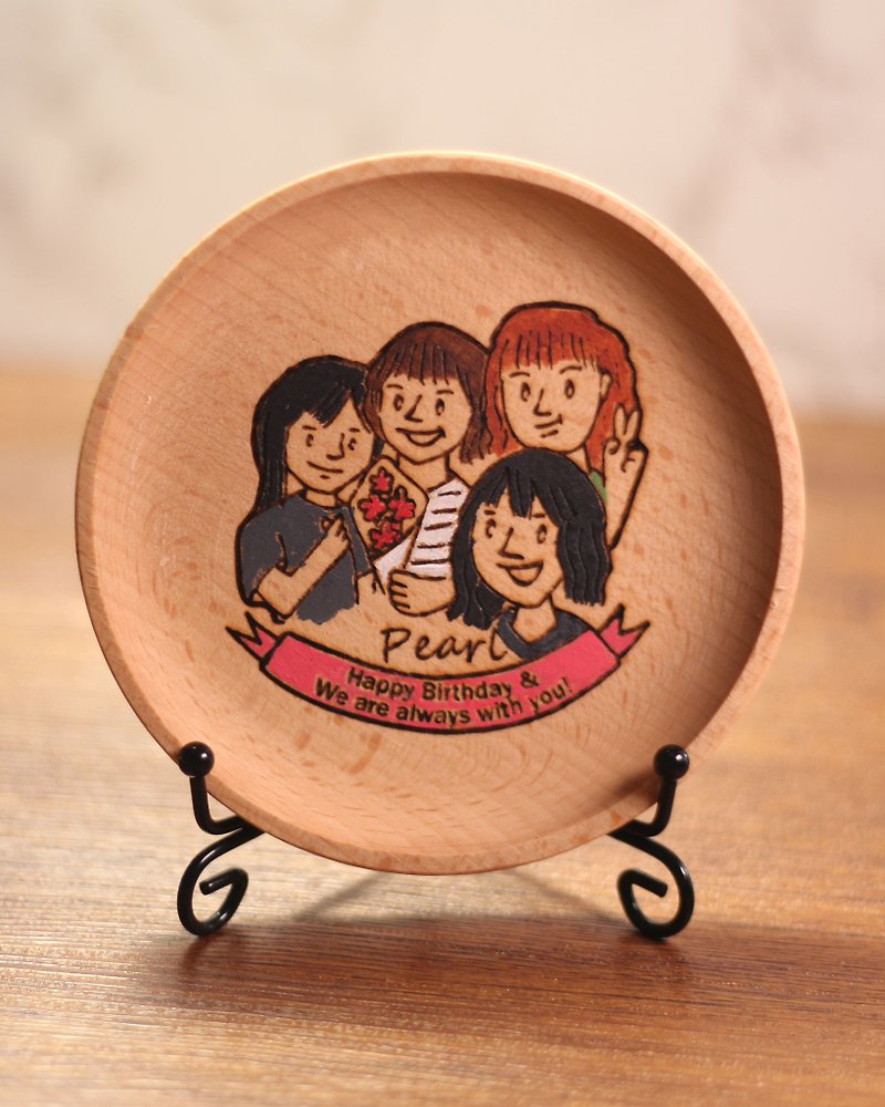 Customized Baking Story Small Wooden Disc-Customized Version of Good Friends (only special discounts for more of the same models) - Items for Display - Wood 