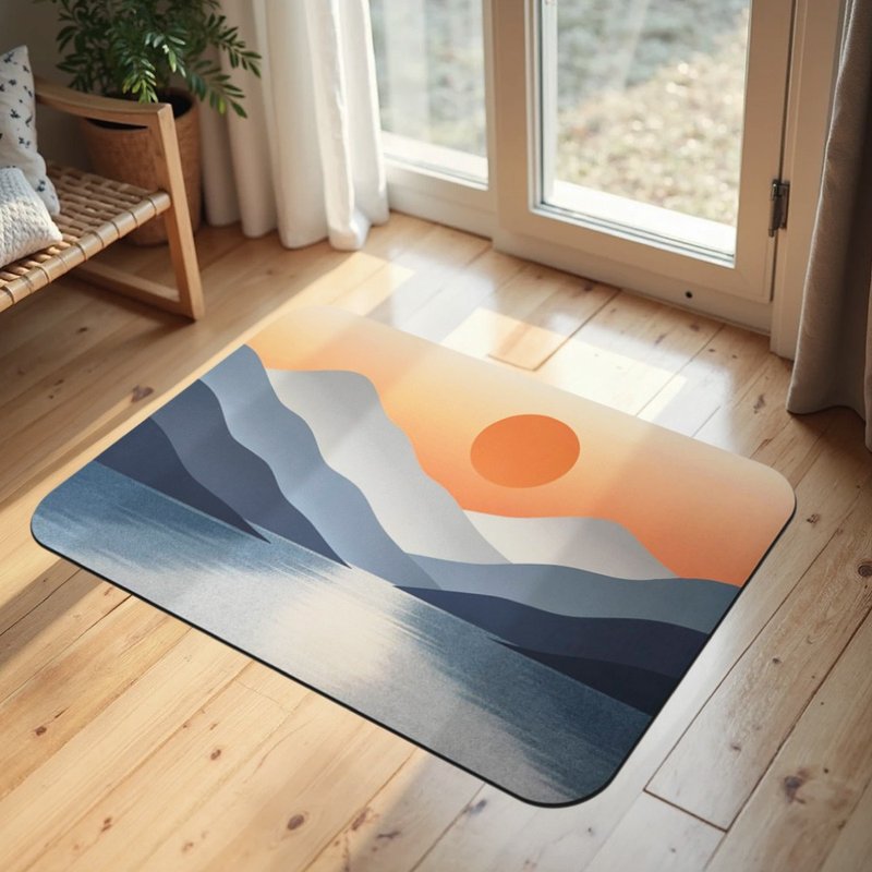 【日竹門】30秒瞬吸 軟式珪藻土吸水地墊 極簡山景系列 (60x40cm) - 地墊/地毯 - 其他材質 