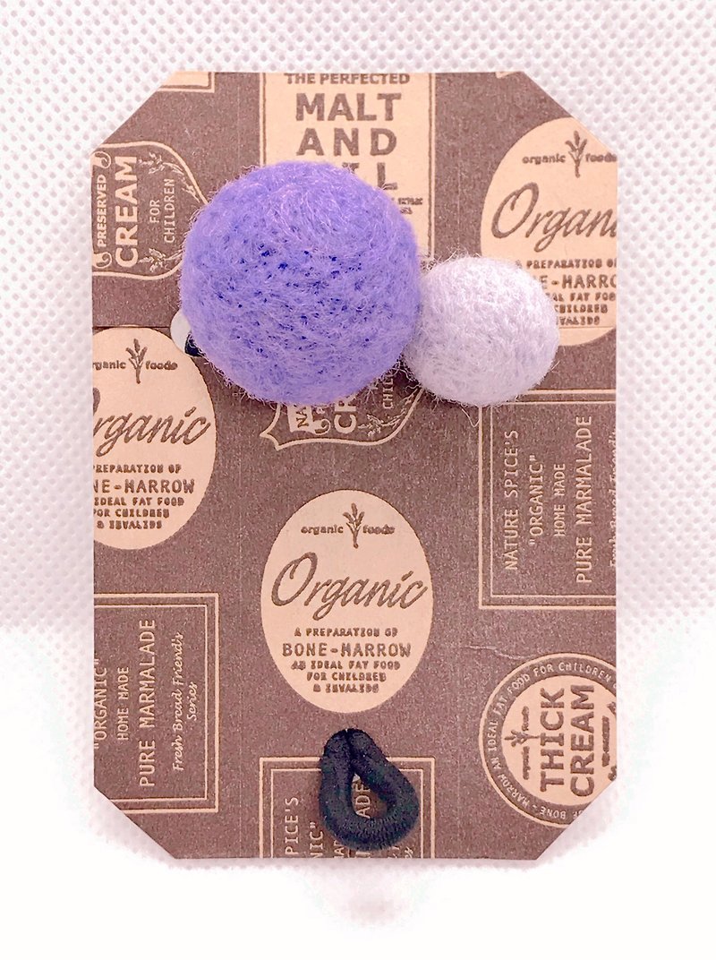 Meatball Wool Felt Hair Ties - Hair Accessories - Wool Purple