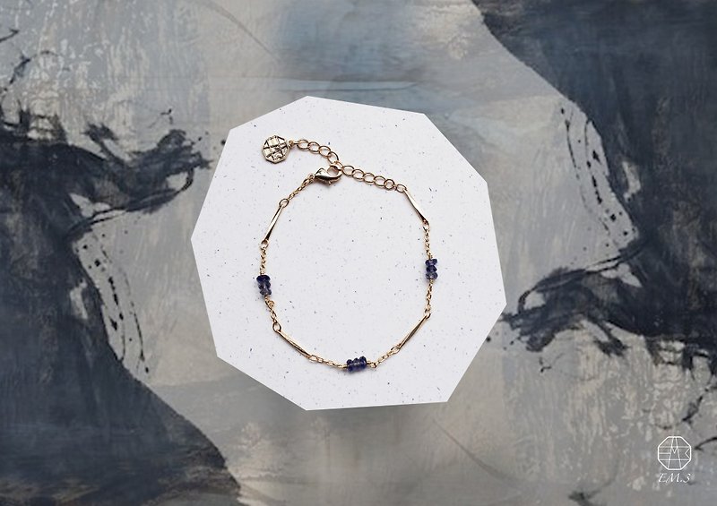 December birthstone-lolite cordierite caviar series 22K bracelet - Bracelets - Gemstone Blue