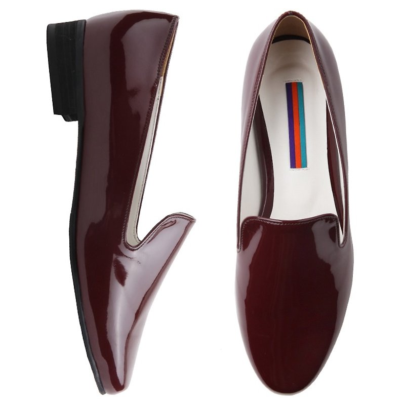 SPUR Acid EL Azi flats JS5217 WINE - Women's Oxford Shoes - Genuine Leather Red