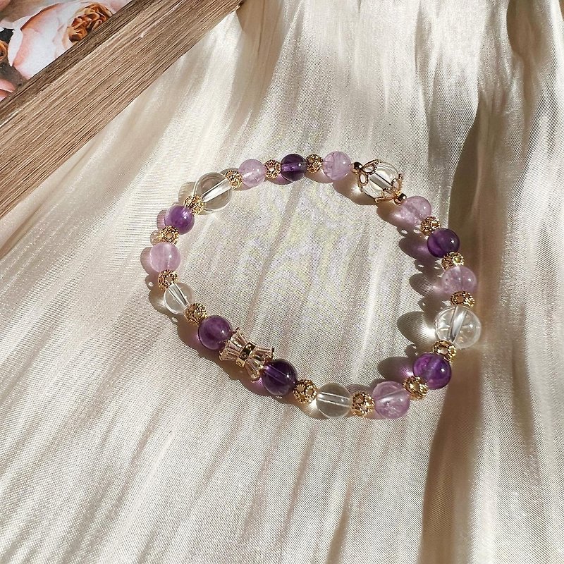 Lavender Forest // Amethyst White Crystal Lavender Amethyst Natural Stone Crystal Bracelet Bracelet