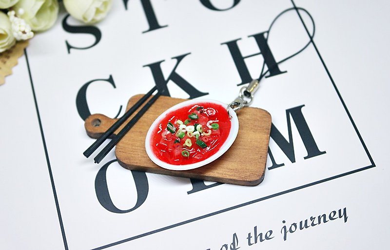 =>Clay Series-Spicy Rice Cake-吊饰# Can be changed into a key ring => Limited *1 - Charms - Clay Red