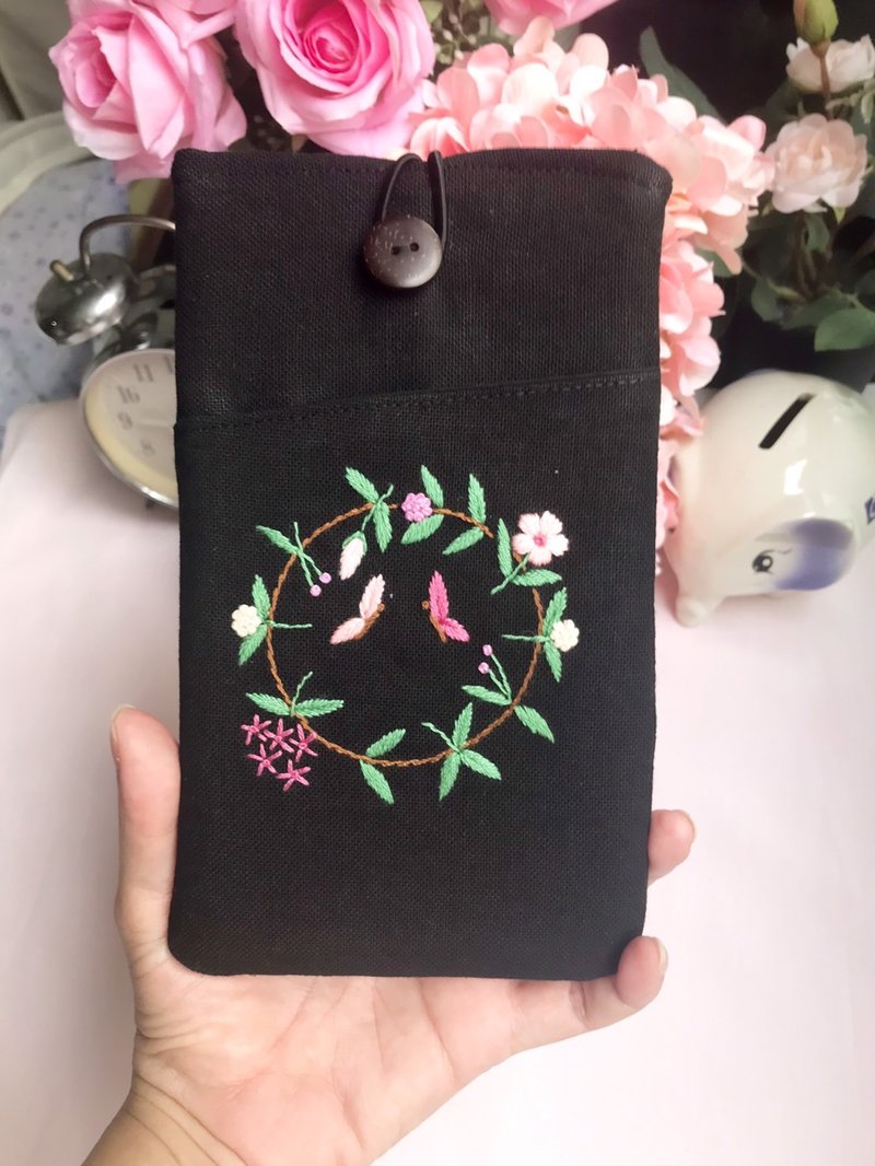 Phone sleeve,phone case,embroidered phone sleeve,embroidered phone case - 其他 - 棉．麻 