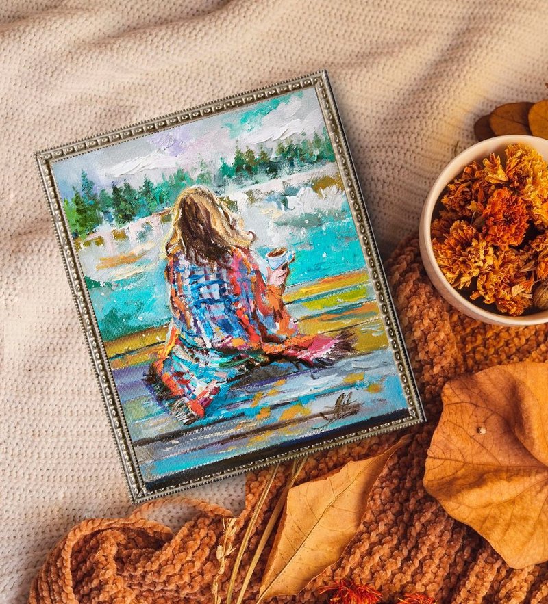 為了光明 Giclée 帆布打印繪畫。 - 壁貼/牆壁裝飾 - 其他材質 橘色