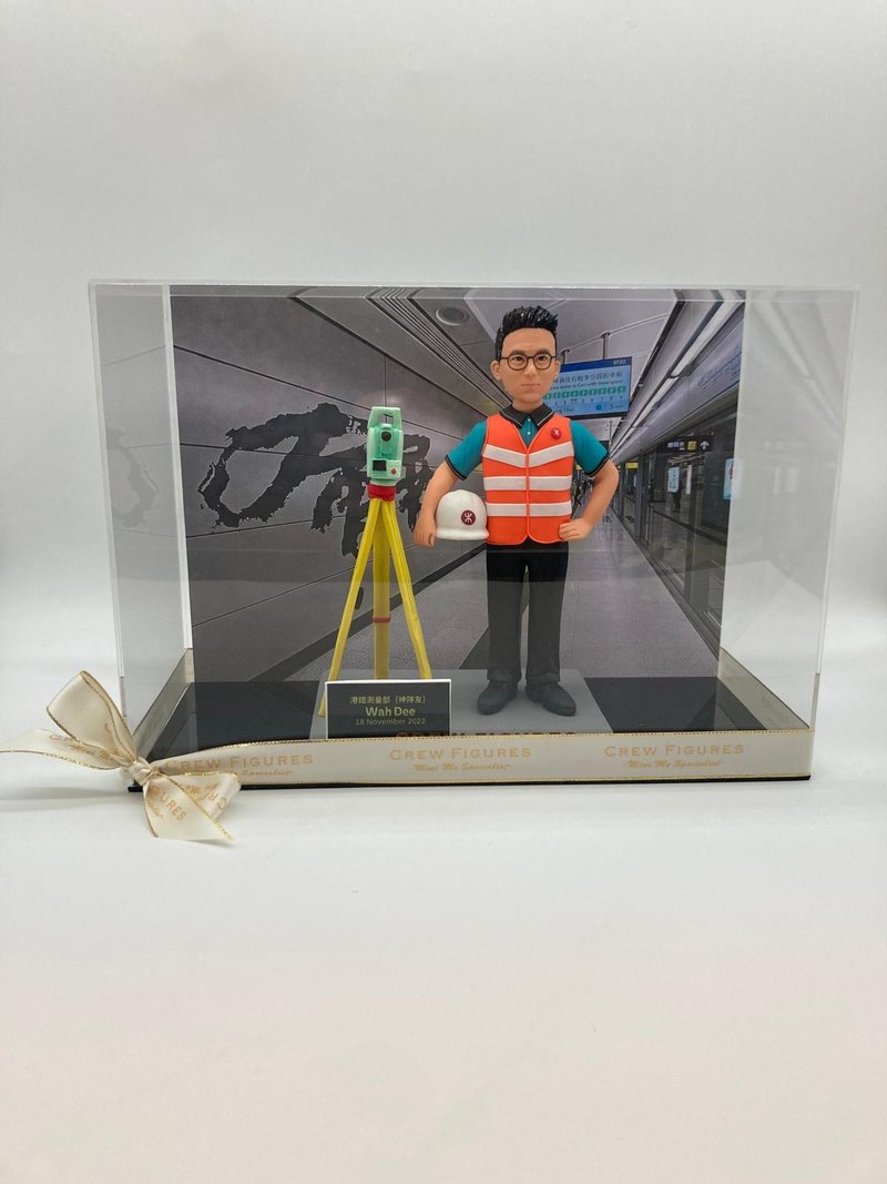 MTR station surveyor scene engineer figure MTR small gift promotion gift - Pottery & Glasswork - Pottery Multicolor