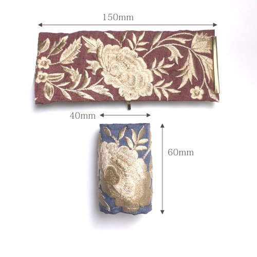 ポニーフック】UHR-222 インド刺繍 スプリング 簡単装着