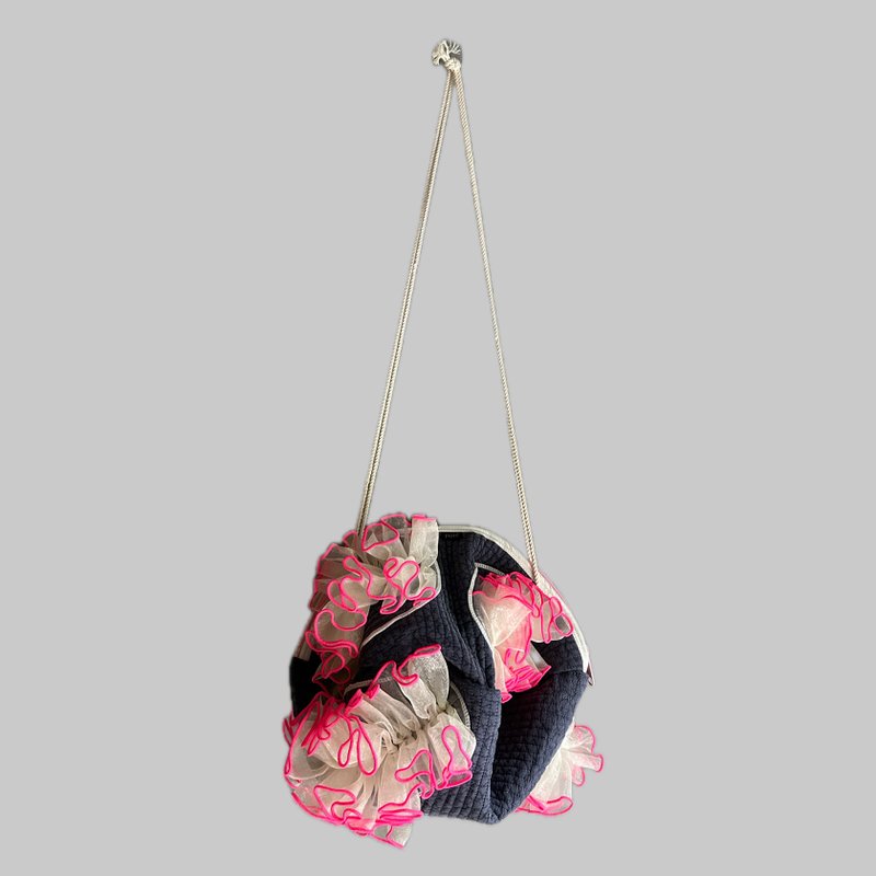 shoulder bag  紺色 - 側背包/斜背包 - 棉．麻 多色