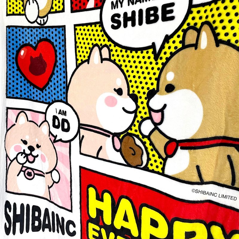 SHIBAINC Comic style blanket (Printed both side) , Cozy Soft Blanket - ผ้าห่ม - วัสดุอื่นๆ ขาว