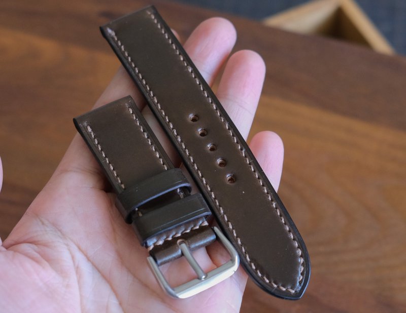 【寓吉】現貨-錶帶訂製 Horween shell cordovan 馬臀 布朗 20mm - 錶帶 - 真皮 
