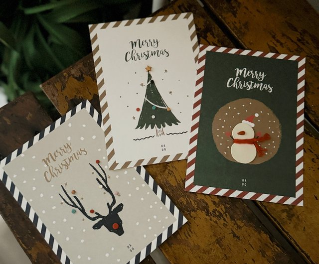 クリスマス】クリスマス手作りレザーポストカード クリスマス