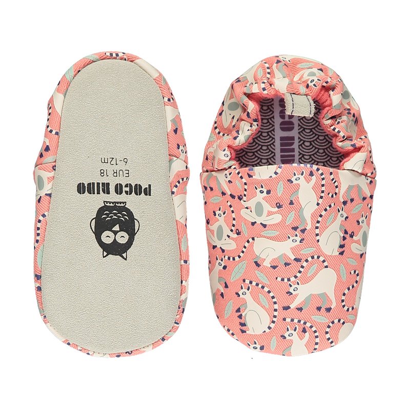 Poco Nido (UK) Baby/BB Shoe/Kids learning Shoe - Lemurs (Pink) - รองเท้าเด็ก - ผ้าฝ้าย/ผ้าลินิน 