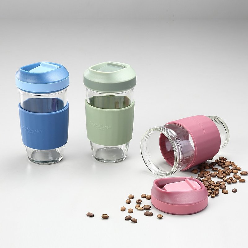 [Corning Tableware] Buy one, get one Silicone insulated heat-resistant glass tumbler 500ML - แก้ว - แก้ว สีใส
