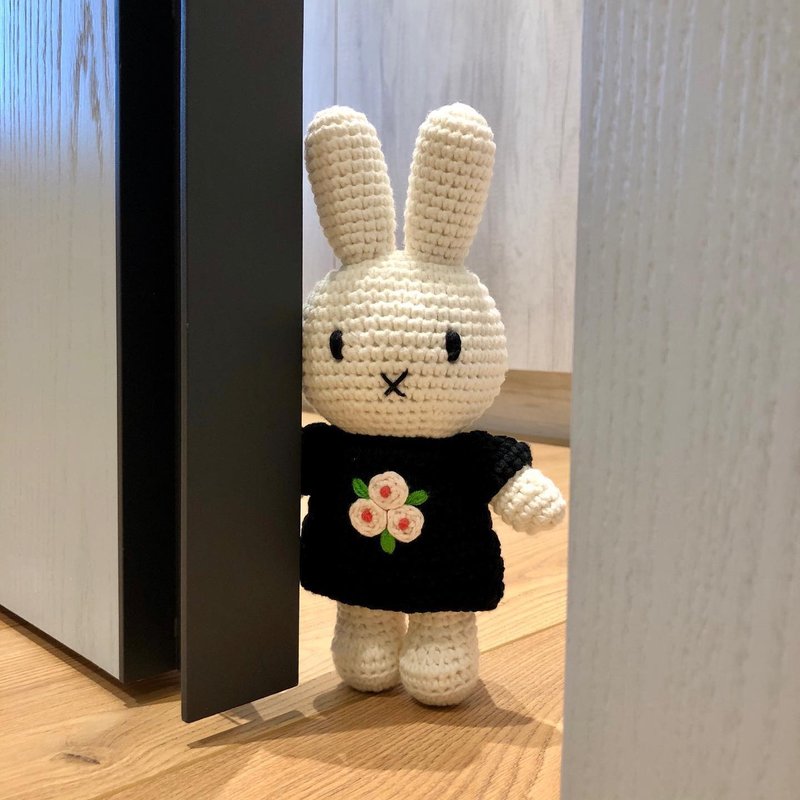 荷蘭 Just Dutch | Miffy 米飛兔和她的國家博物館洋裝 - 玩偶/公仔 - 棉．麻 黑色