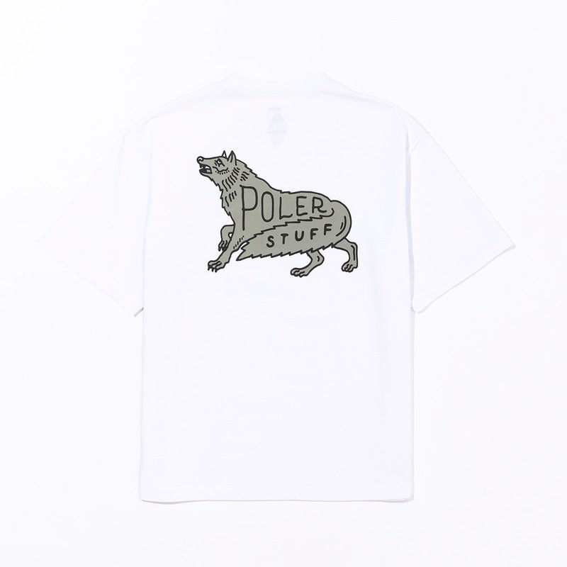 日本限定 POLER WOLF RELAX FIT TEE  標誌狼 日式寬版TEE 白 - 男 T 恤 - 其他材質 白色