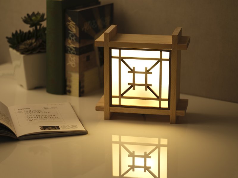 [DIY handmade] Japanese style wooden decorative lamp material package - งานไม้/ไม้ไผ่/ตัดกระดาษ - ไม้ สีกากี
