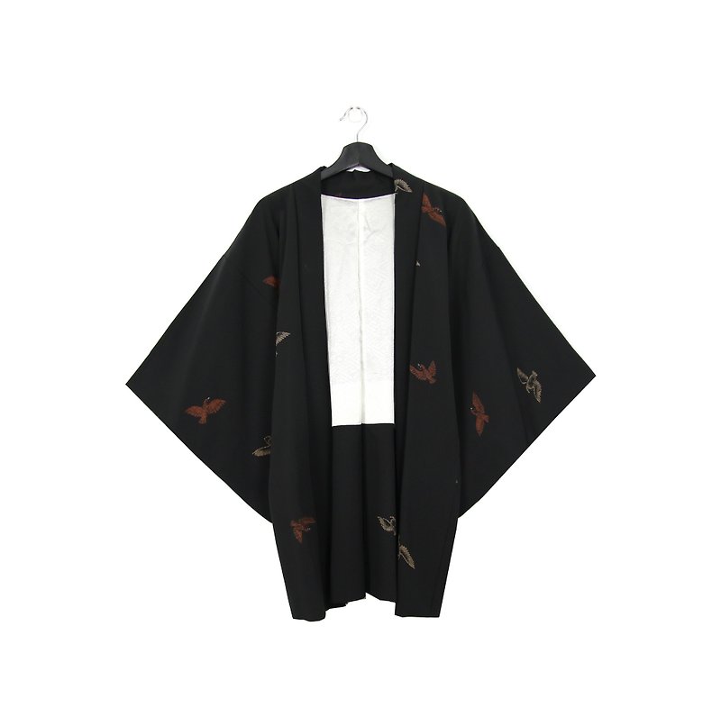 Back to Green-Japan brought back feather woven kimono sparrow group / vintage kimono - Women's Casual & Functional Jackets - Silk 