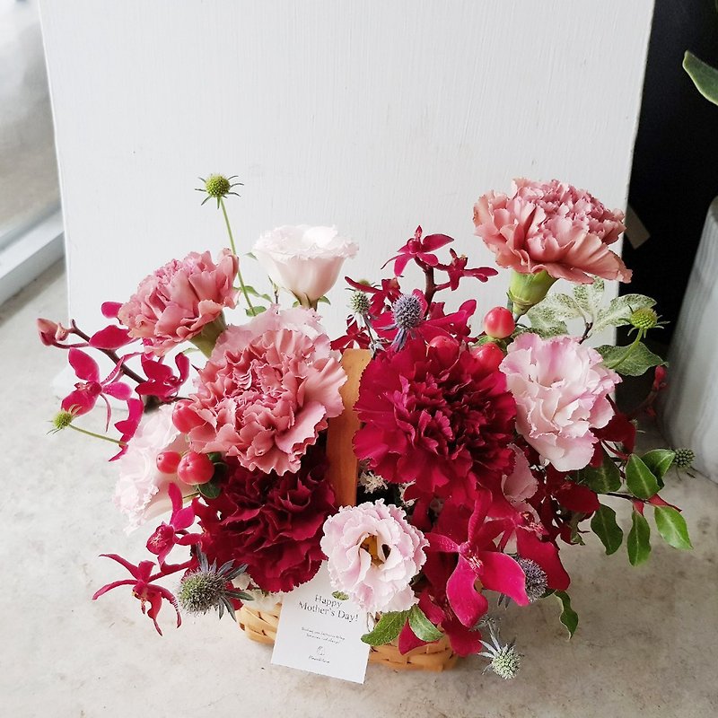 Flowers | Love Mommy | Mother's Day Carnations in Baskets and Potted Flowers | Spring Garden Red | Taiwan Home Delivery - Plants - Plants & Flowers Red
