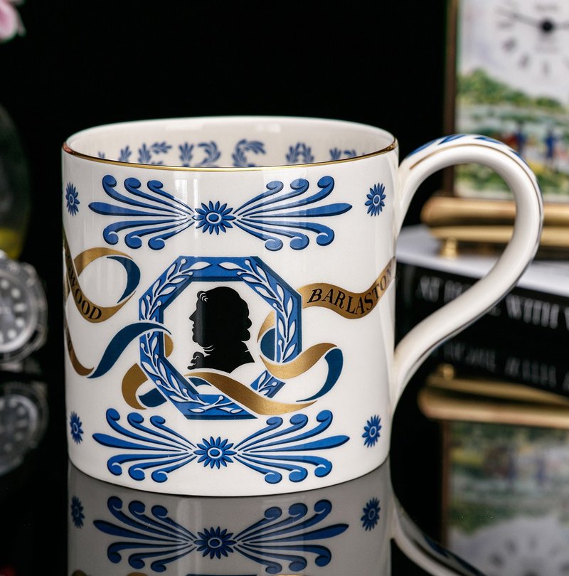 限量英國製Wedgwood陶藝之父250週年紀念1980年陶瓷咖啡大馬克杯 - 咖啡杯/馬克杯 - 瓷 