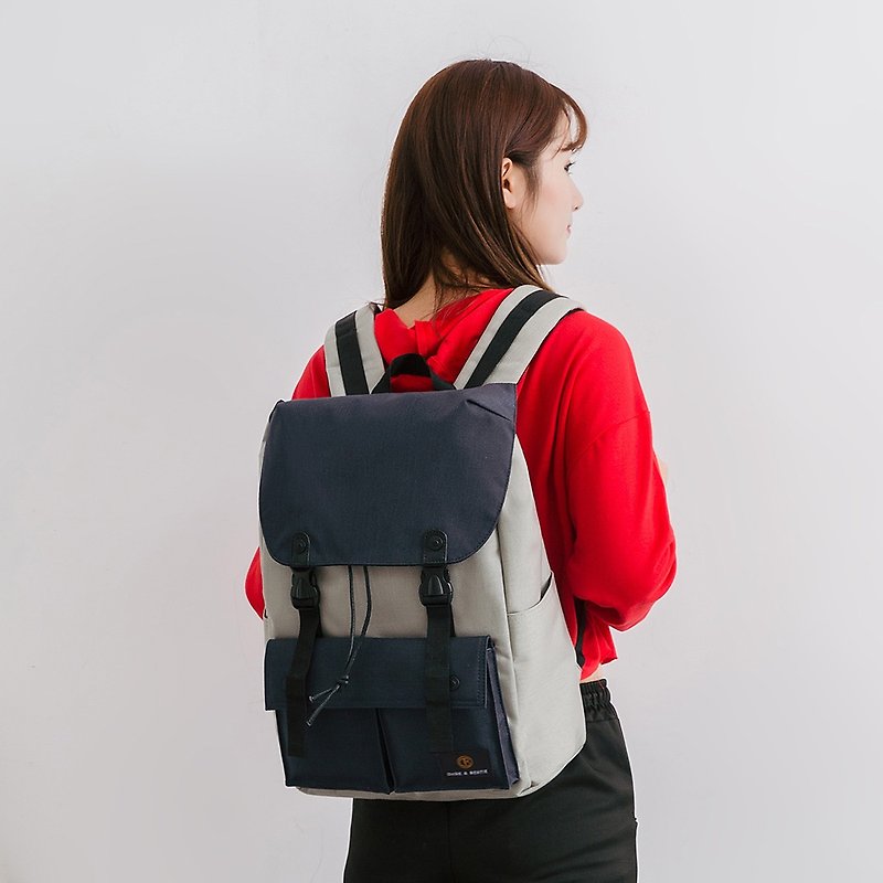 Lightweight Backpack Waterproof Travel Bag School Bag Little Predator-Grey and Dark Blue