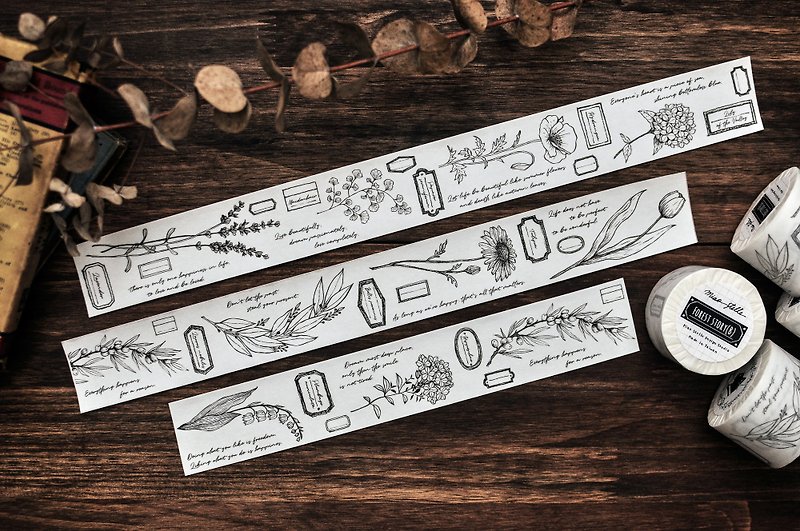Forest Story Masking Tape (Black) - 4cm-Release paper - while stocks last - Washi Tape - Paper Multicolor