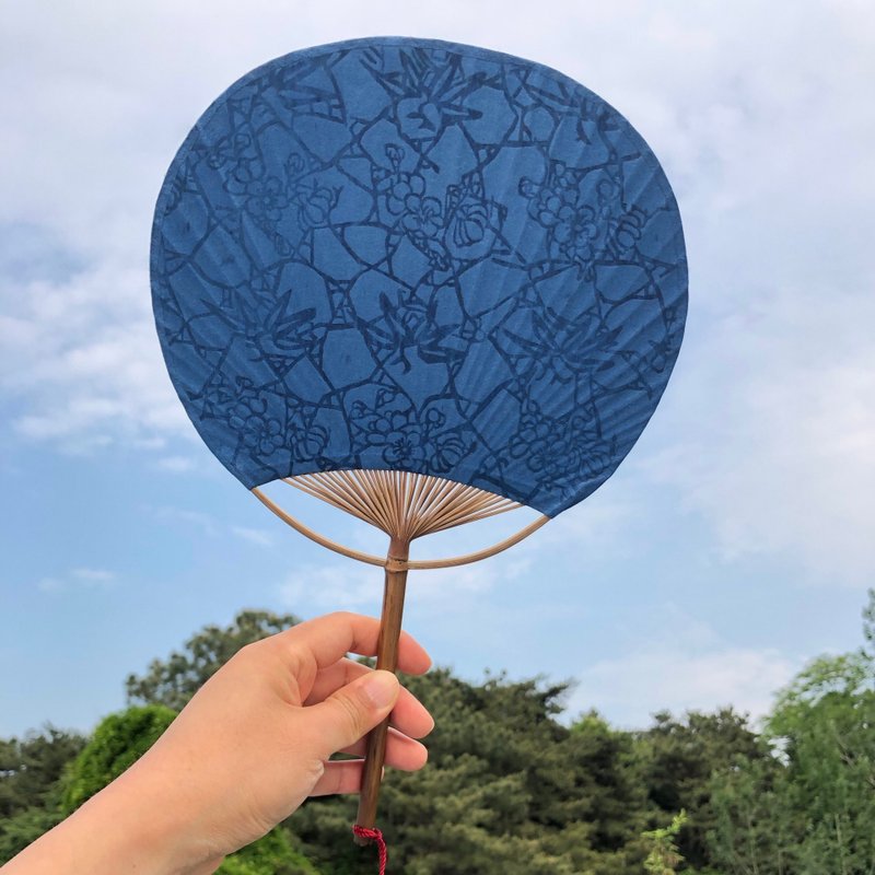 SUINPAPER Suin Neunghwaji Handmade Fan_Blue - 其他家具 - 紙 藍色