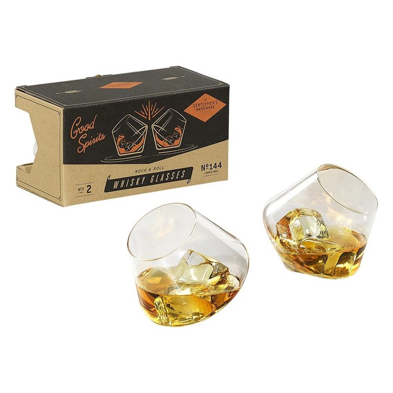 【Gentlemen's Hardware】極簡隨身酒壺威士忌搖滾造型玻璃酒杯組 - 酒杯/酒器 - 玻璃 黑色