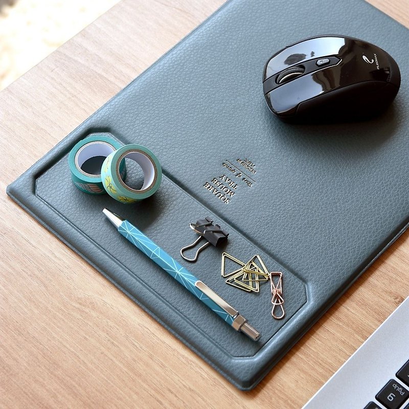 PLEPIC Staff Collection Leather Mouse Pad - Winter Grey, PPC94560 - แผ่นรองเมาส์ - หนังเทียม สีเทา