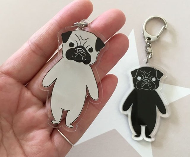 DOG KEY FOG PUG| パグ 犬 キーホルダー - ショップ ヌイグルミ制作室