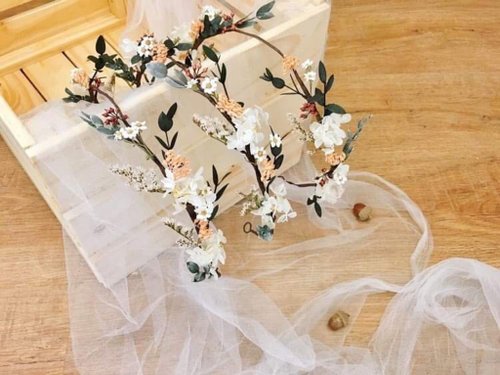 ドライフラワーアクセサリー【月桂の女神2.0 シングル花輪】ヘッド