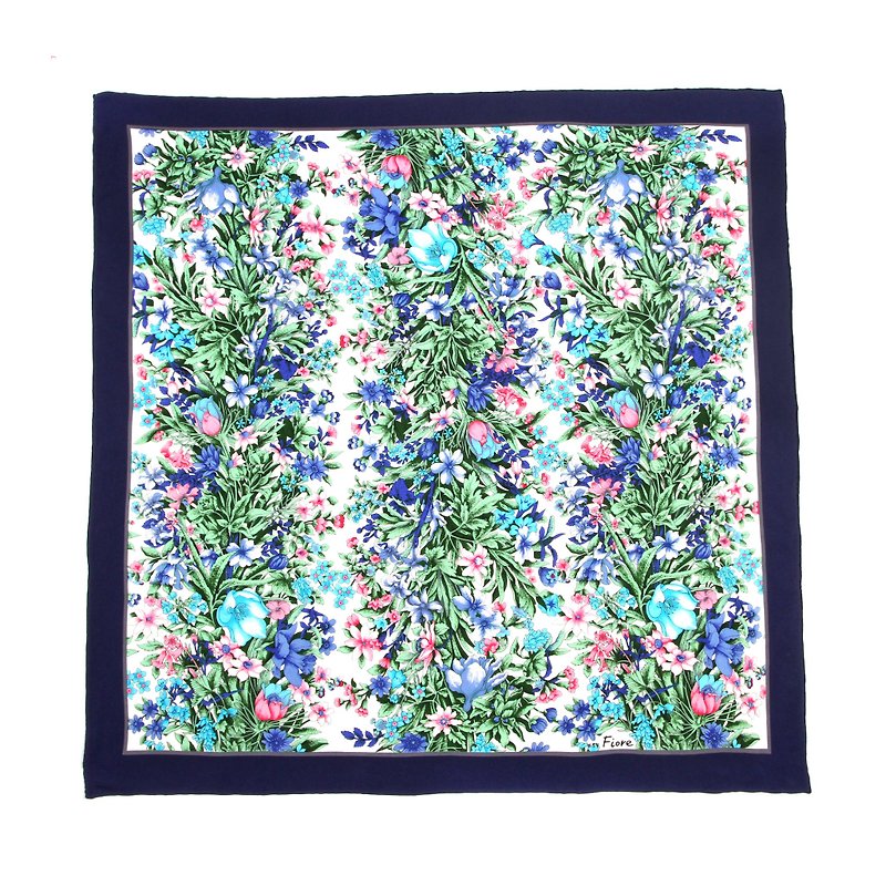 Ancient】 【egg plant Aquatic flowers printed silk scarves - ผ้าพันคอ - ผ้าไหม หลากหลายสี