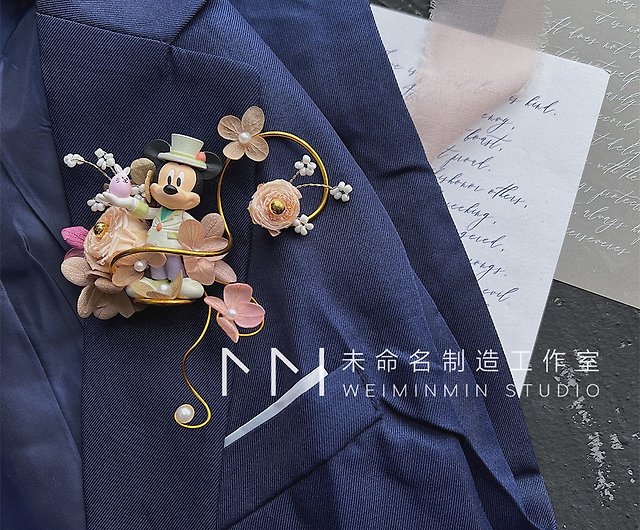 Disney Inspired Boutonniere Flower Pins-Mickey Mouse