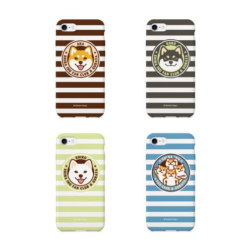 Cangwu Shiba Inu Striped Phone Case ~ Four-color iPhone Series