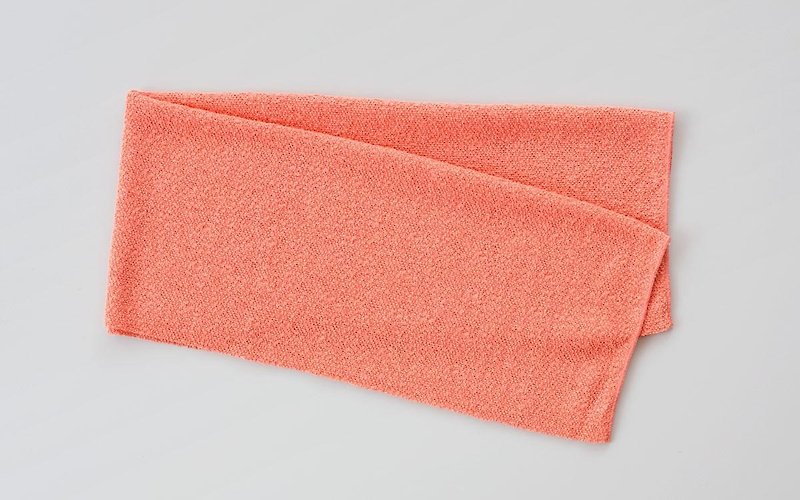Linen knitted face towel (satin finish) Orange - Fragrances - Cotton & Hemp Orange