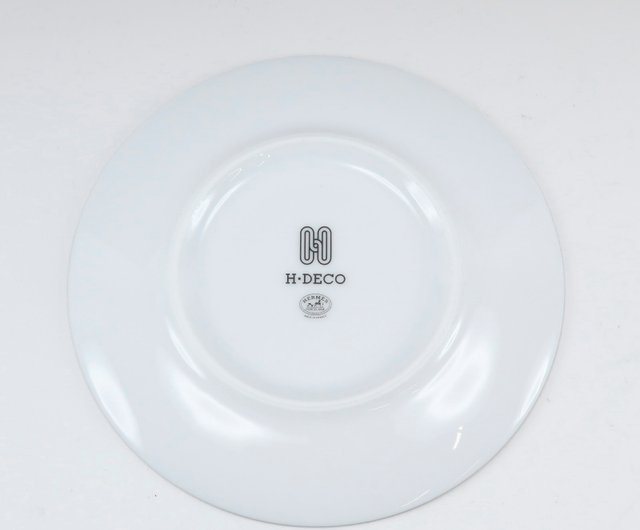値下げ！新品未使用！エルメス デコ プレート 14㎝ 皿 エルメス アッシュデコ プレート 陶器 ブラック スレ有 底刻印