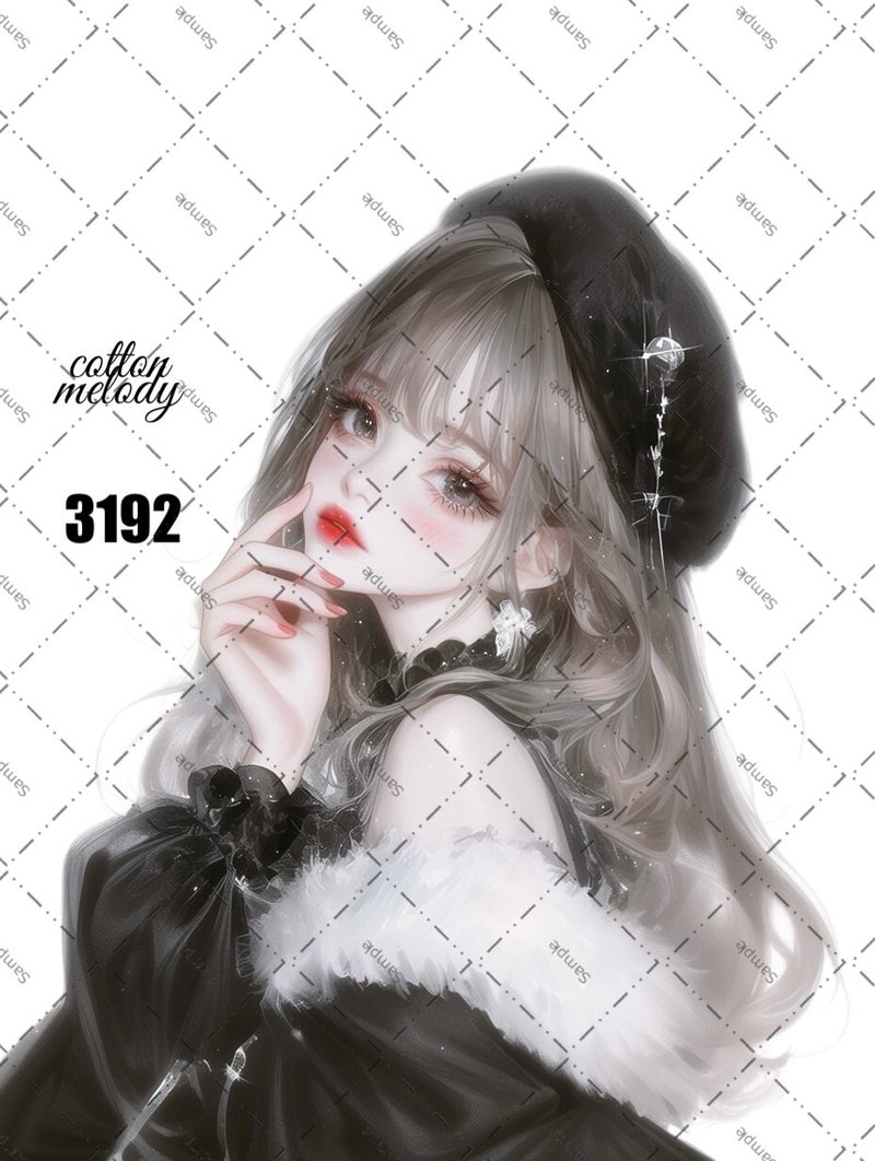 original sticker no.3192 人物ステッカー オリジナルステッカー オリジナル人物ステッカー 装飾ステッカー cotton melody - 貼紙 - 紙 