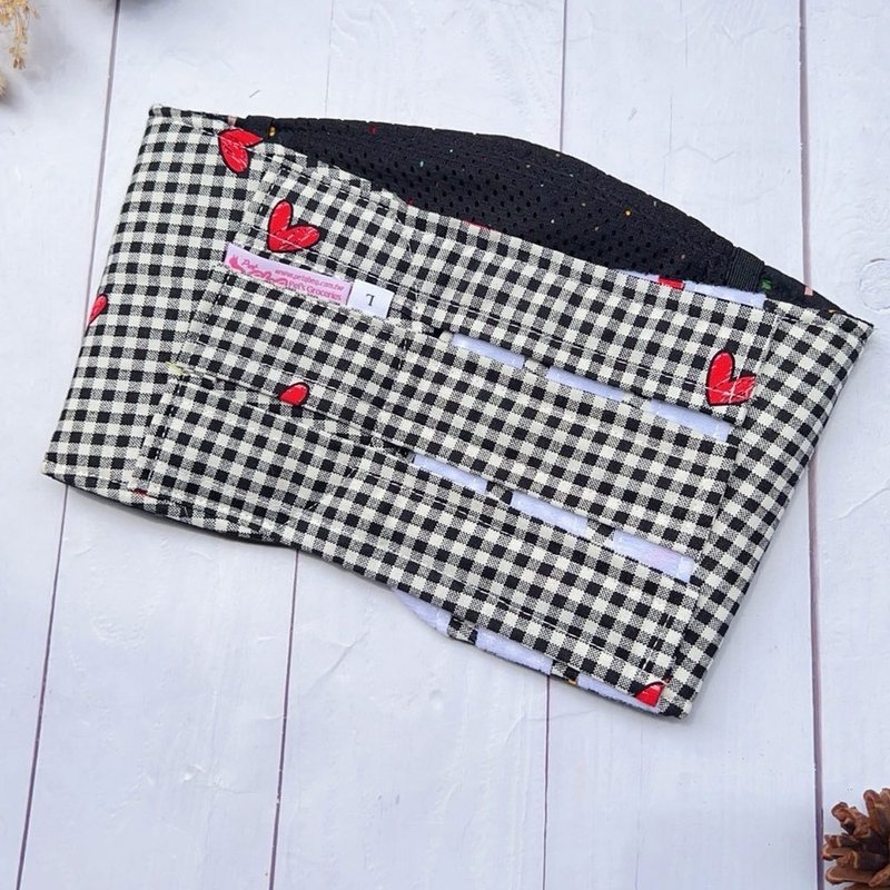 Love plaid non-slip polite belt 2XL size - ชุดสัตว์เลี้ยง - ผ้าฝ้าย/ผ้าลินิน หลากหลายสี