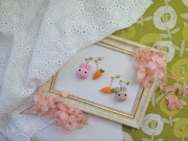 Mini rabbit carrot earrings - Earrings & Clip-ons - Thread Khaki