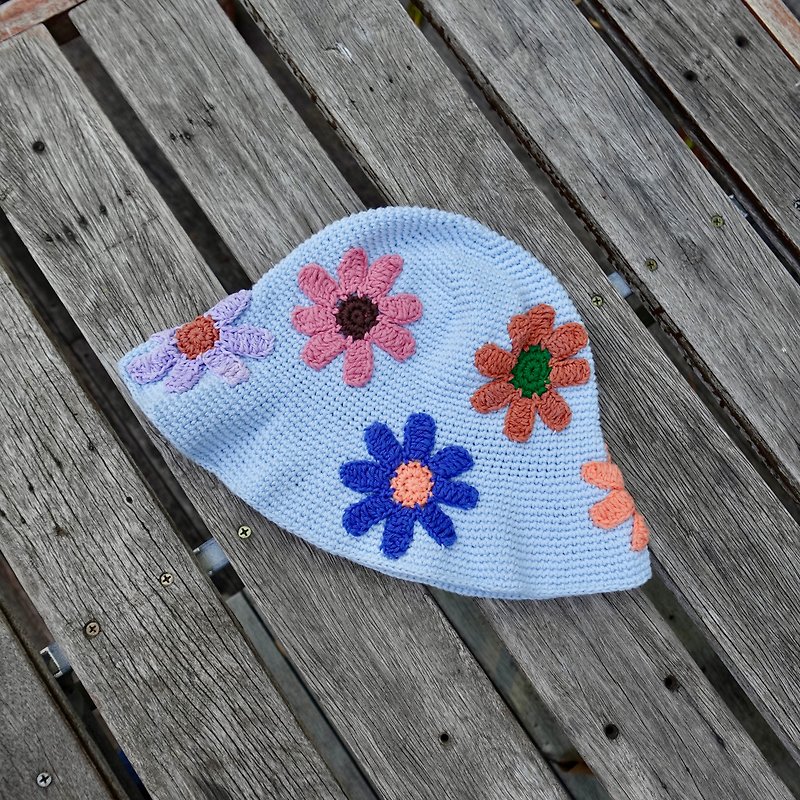 花バケツ(空) - 帽子 - その他の素材 ブルー